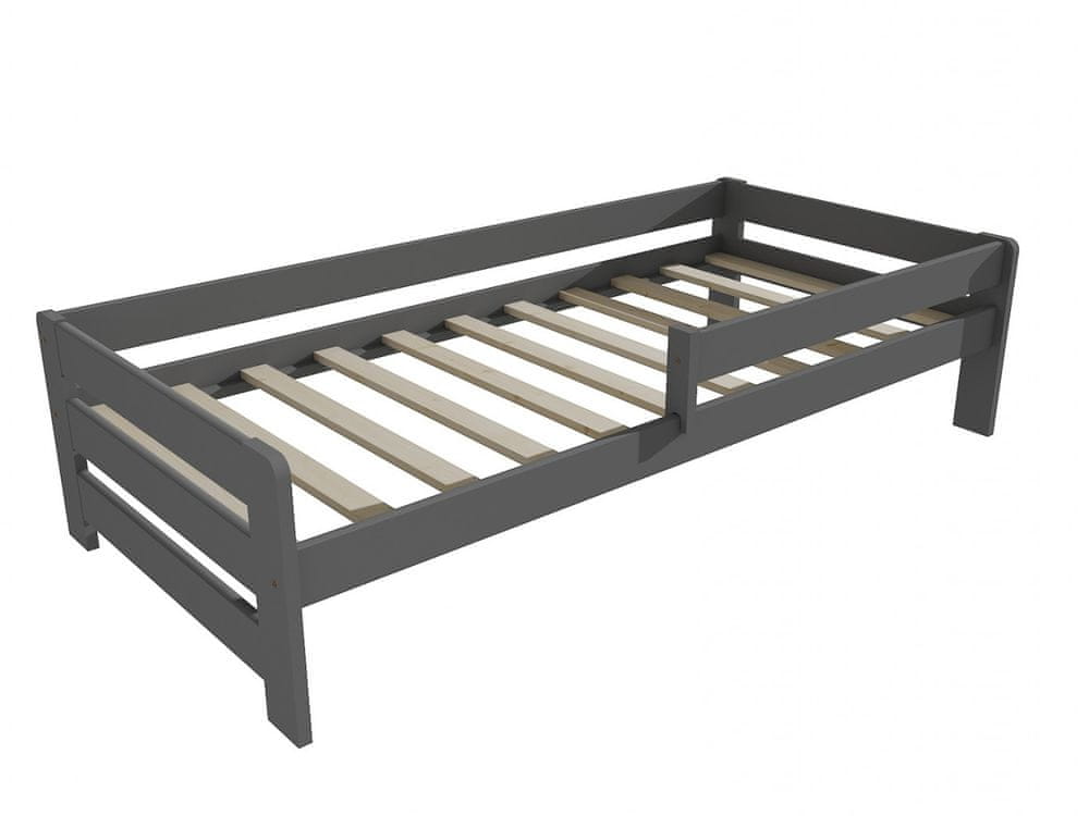 eoshop Detská posteľ so zábranou VMK003D KIDS (Rozmer: 80 x 160 cm, Farba dreva: farba sivá)